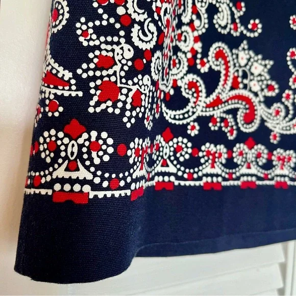 Talbots Navy, White and Red Paisley Skirt - Picture 11 of 14